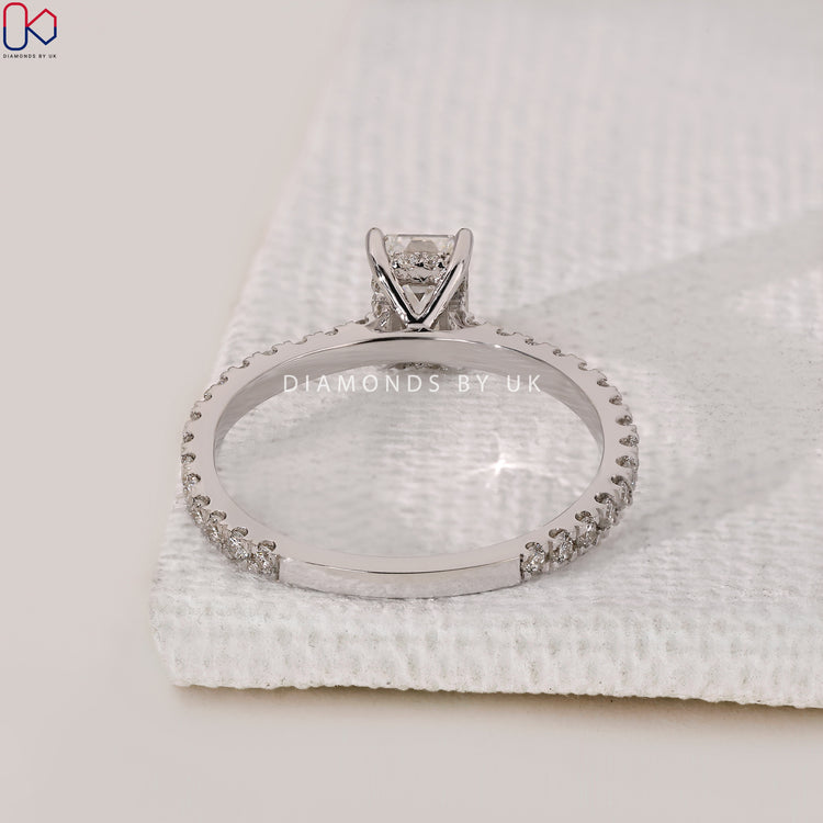 Lab grown emerald cut engagement ring
