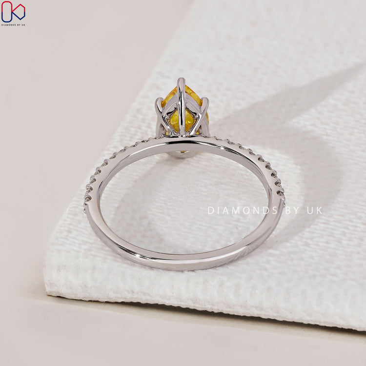 Pave Setting Ring with sparkling diamonds adding extra brilliance.
