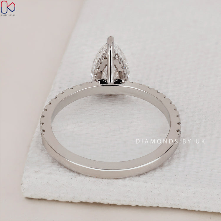 White Gold Engagement Ring with Claw Prong Setting
