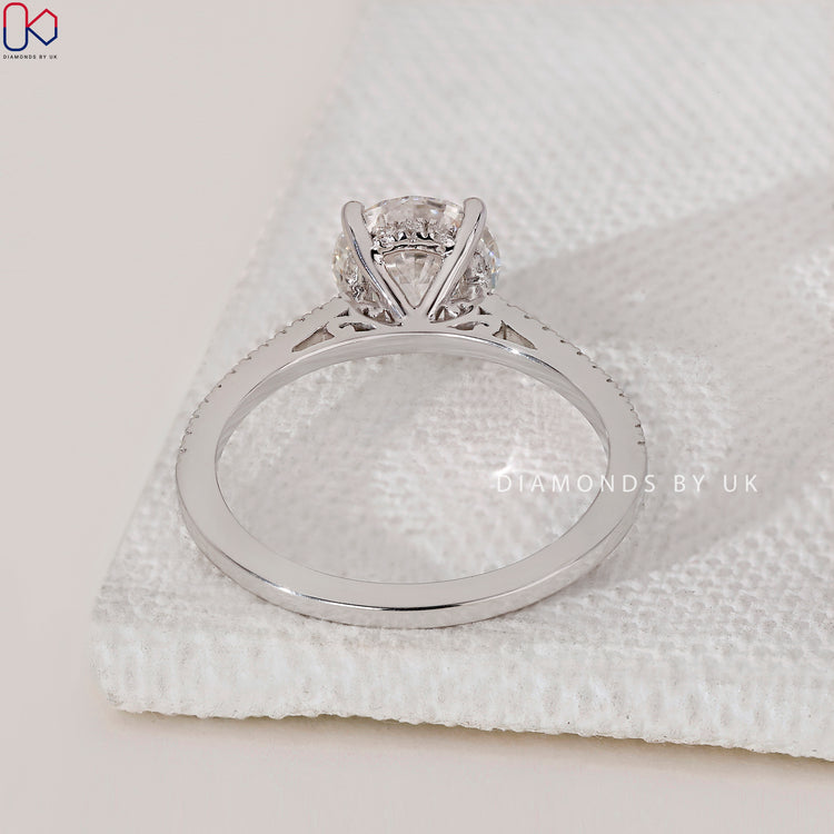 Lab grown diamond ring in a sleek design.
