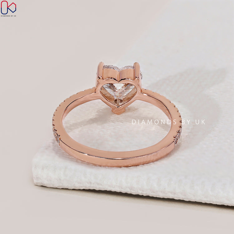 Heart Shaped Diamond Ring In Pave Setting