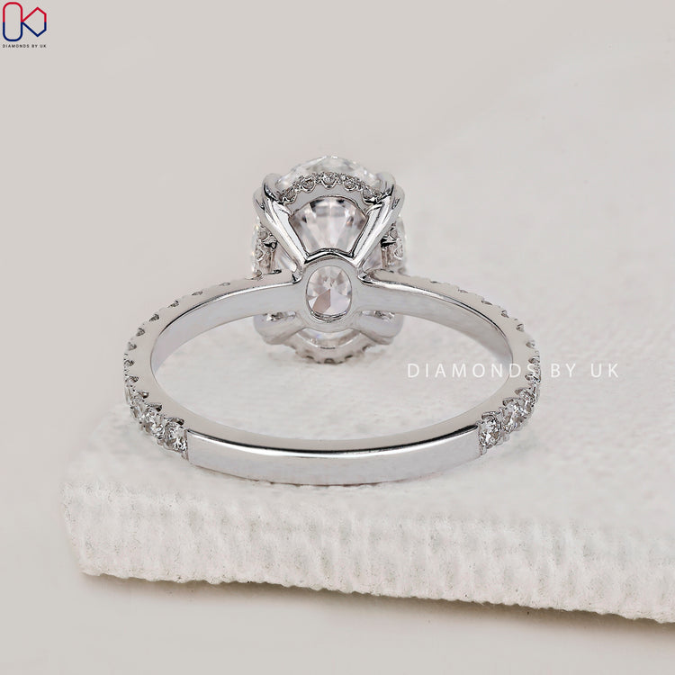 Diamondsbyuk oval brilliant cut diamond engagement ring.
