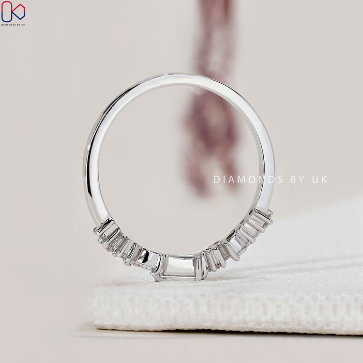 Handmade band crafted with prong setting band technique.
