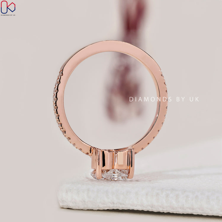 Heart Shaped Diamond Ring In Pave Setting