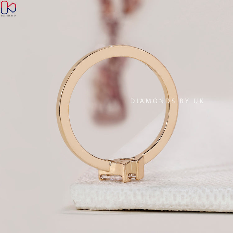 IGI Certified 2 Diamond Ring featuring Baguette Diamonds, ideal for an engagement or special occasion.
