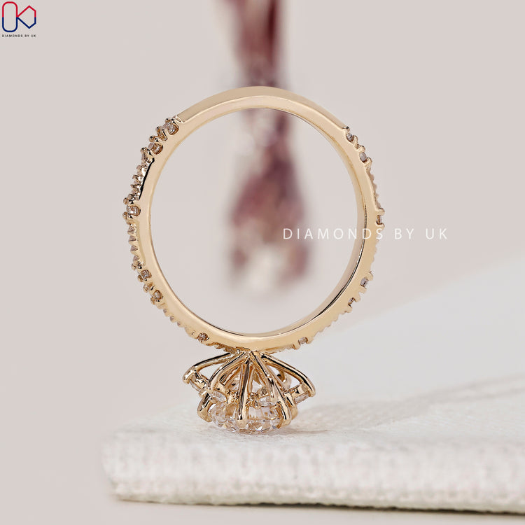 Handmade jewellery featuring a cluster of round diamonds.
