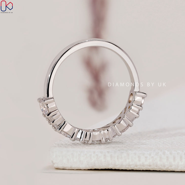 White gold wedding band for a sleek finish.
