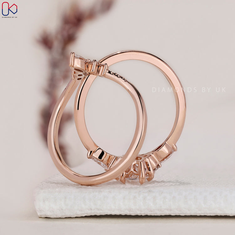 Custom bridal set crafted to suit personal style.
