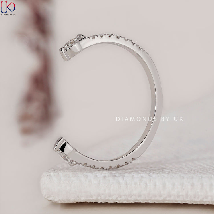 Lab Grown Diamond white gold wedding band offering an eco-friendly option.
