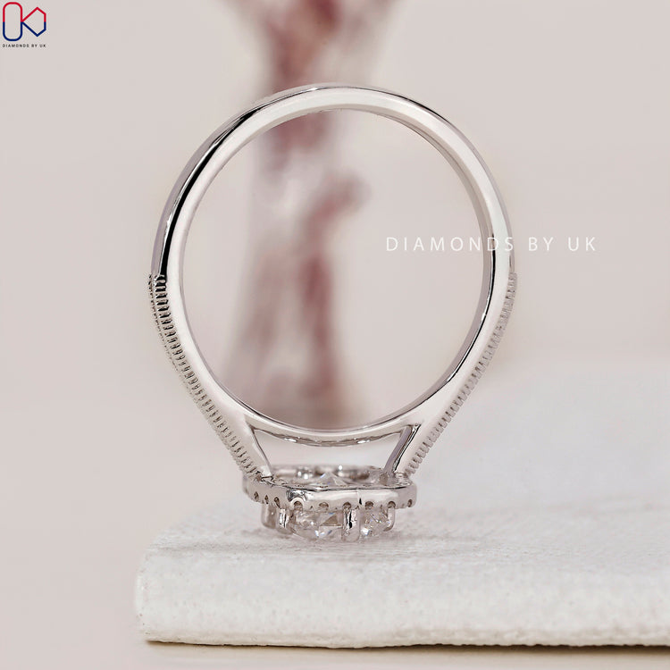 Lab-grown diamond ring with brilliant clarity.

