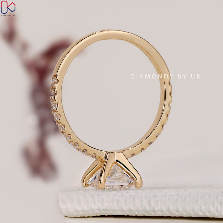 Yellow gold diamond ring crafted for elegance.
