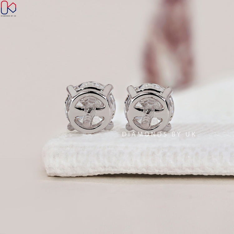 Diamond Stud Earrings - Round Old European Cut