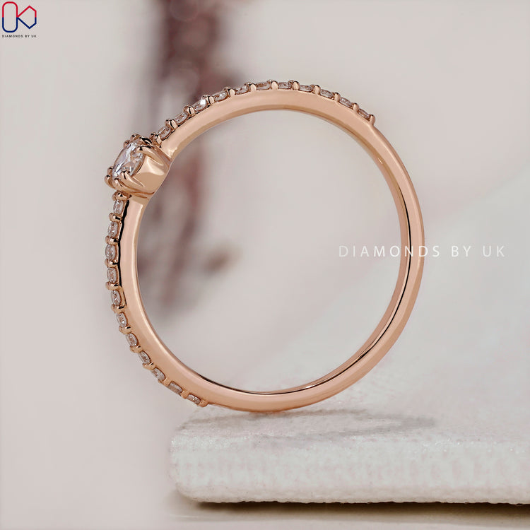IGI certified Lab Grown Diamond in a pave setting ring for sustainable elegance.
