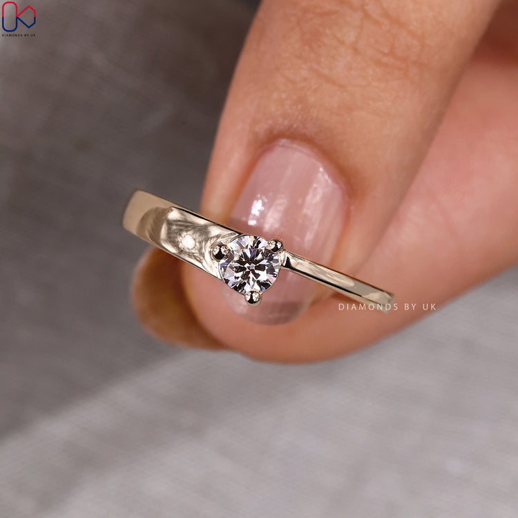 Lab Grown Diamond ring in a three prong setting.
