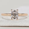 Criss cut solitaire ring with tulip basket setting.

