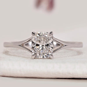 Cushion Cut Ring in Solitaire Style
