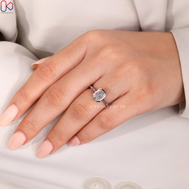 Handmade radiant cut ring by Diamondsbyuk.