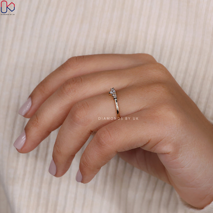 5 Stone Wedding Band - Round Diamonds