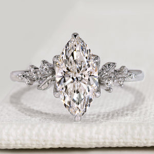 Marquise Cut Engagement Ring with Cathedral Setting