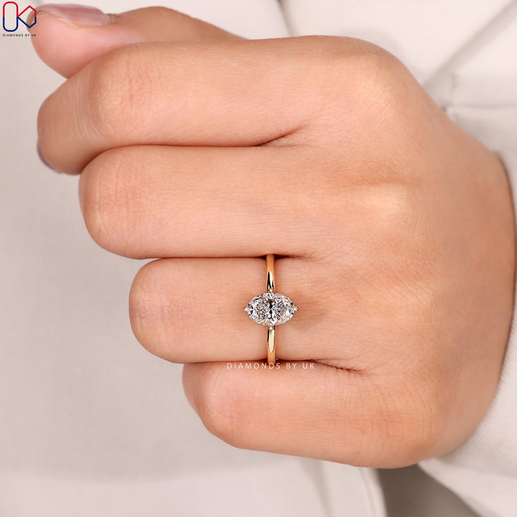 Lab grown oval cut solitaire ring by Diamondsbyuk.