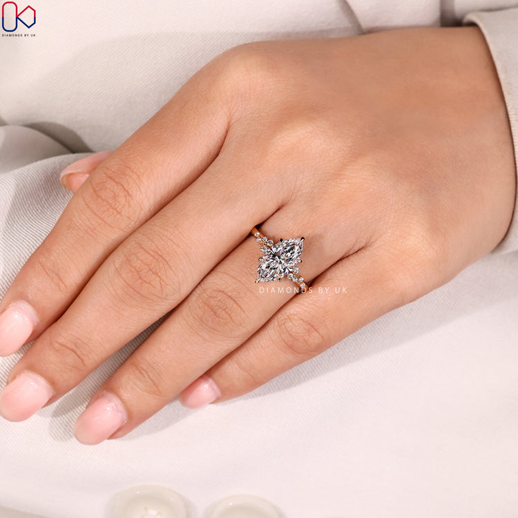 Handmade marquise cut ring by Diamondsbyuk.