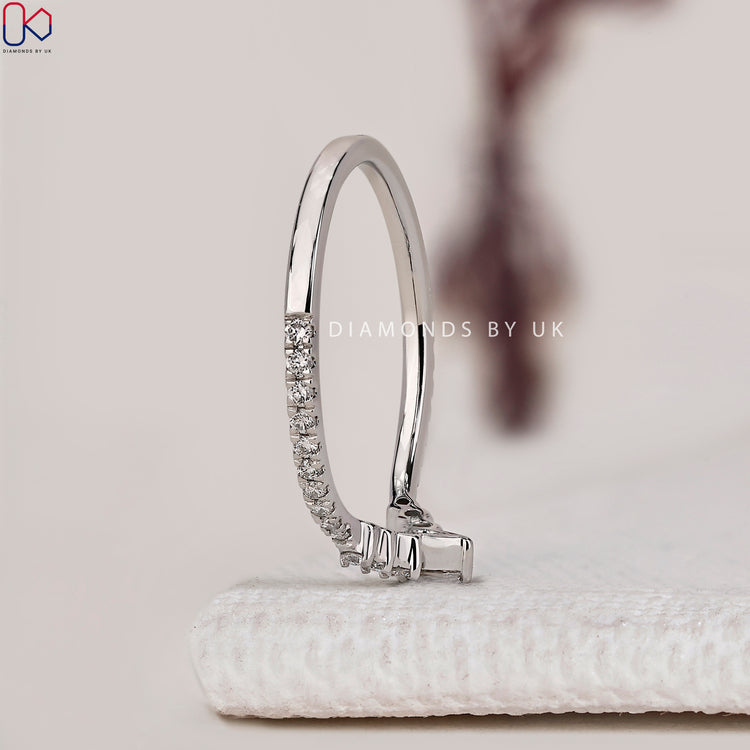 Tiara Style Pear And Round Cut Wedding Band