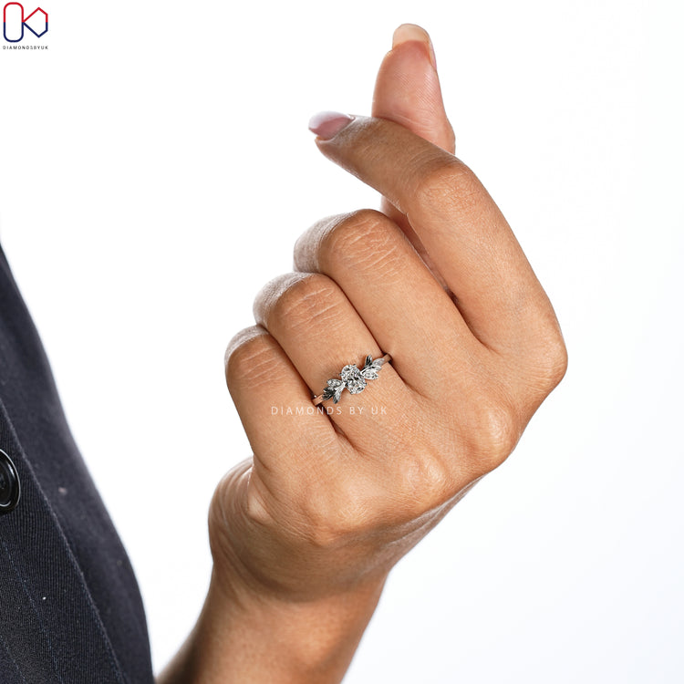 Oval Cut Engagement Ring in Nature Inspired