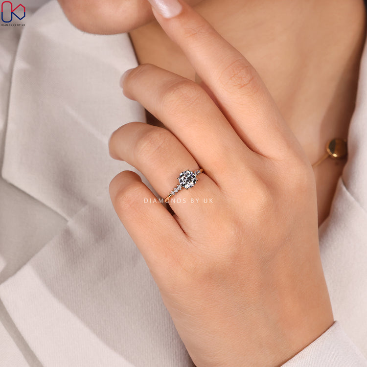 Round cut diamond ring by Diamondsbyuk, handmade.