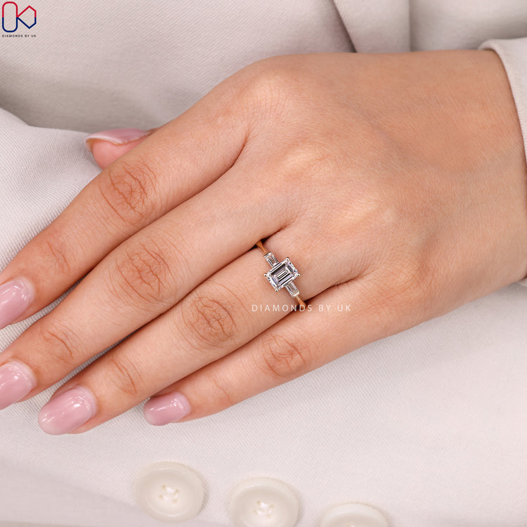 Handmade emerald cut ring by Diamondsbyuk.