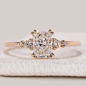Radiant Cut Ring with Five Stone Style