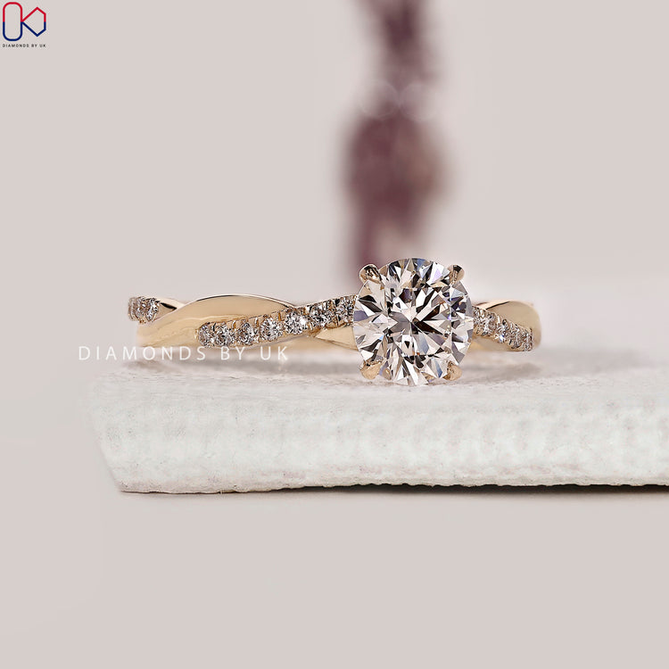 Buy engagement ring and customize ring.
