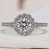 Halo Diamond Engagement Ring with round diamond.
