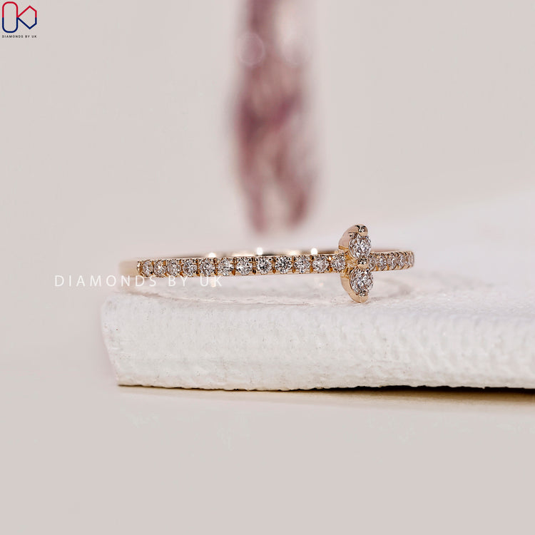 A lab grown diamond band offering sustainable elegance and exceptional sparkle.
