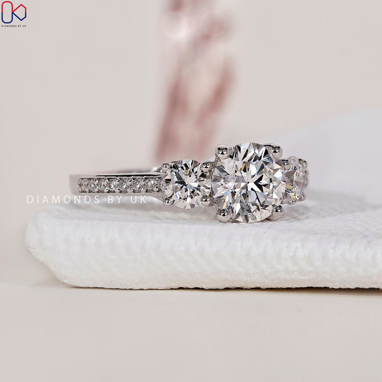Gorgeous engagement ring UK with a round diamond centre stone.