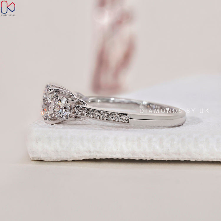 IGI certified round diamond ring with a classic white gold setting.