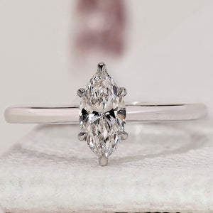Solitaire Style Marquise Cut Engagement Ring