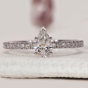 Pear Shaped Diamond Engagement Ring