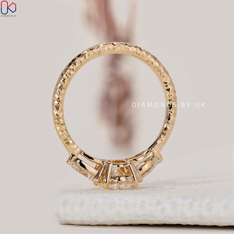 Lab grown diamond ring crafted with sustainable materials.
