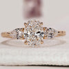 3 stone diamond engagement ring with a balanced and elegant arrangement.
