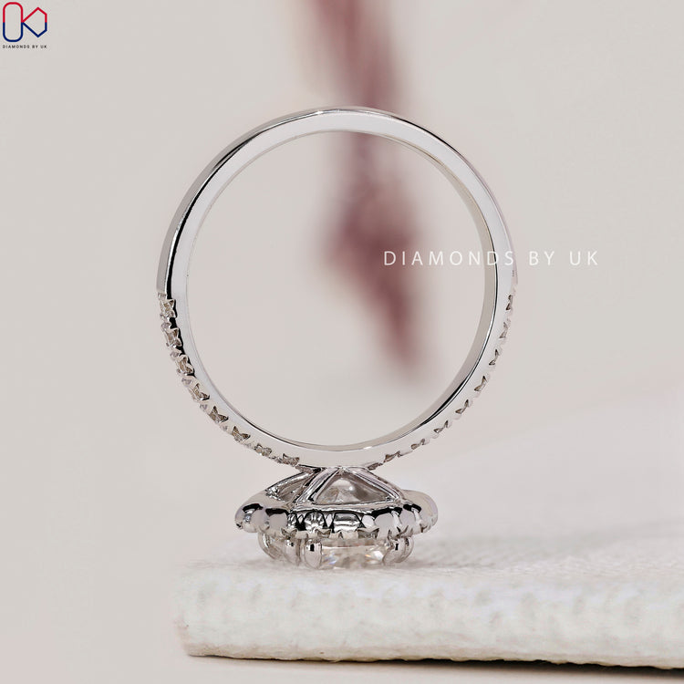 Buy engagement ring with cushion cut engagement ring.
