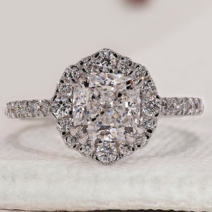 Cushion Cut Engagement Ring With Halo Style