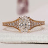 Vintage engagement ring with oval diamond center.
