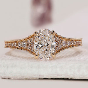 Oval Diamond Vintage Engagement Ring