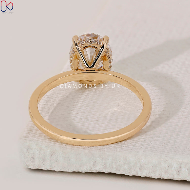 Hidden halo ring with Lab Grown Diamond Ring.
