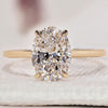 Oval diamond engagement ring with oval solitaire engagement ring.
