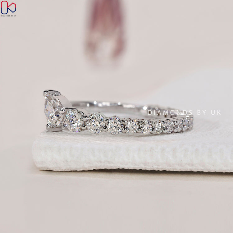 White gold wedding band to complement your special day.
