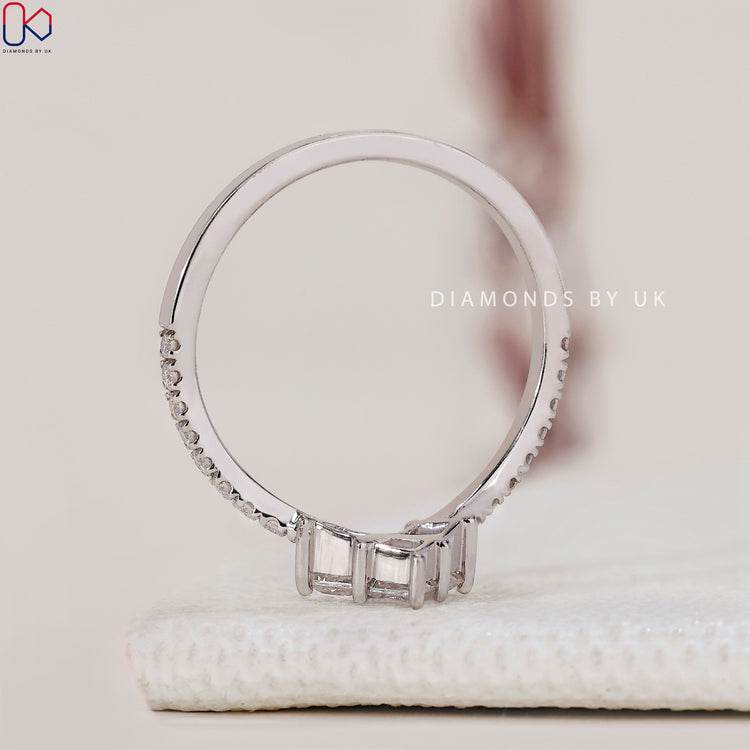 Customise wedding band with Lab Grown Diamond and unique shape.