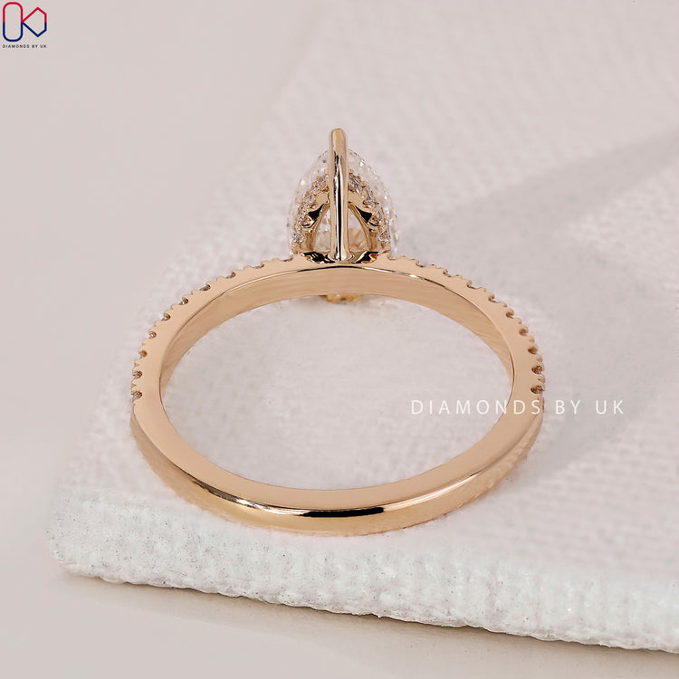 Handmade Ring with Hidden Halo Design
