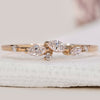Marquise and round wedding band designed with half eternity wedding band style.
