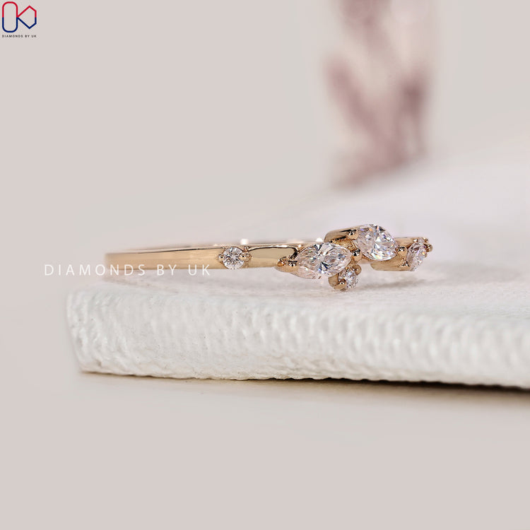 Buy diamond band crafted in dainty wedding band and yellow gold.